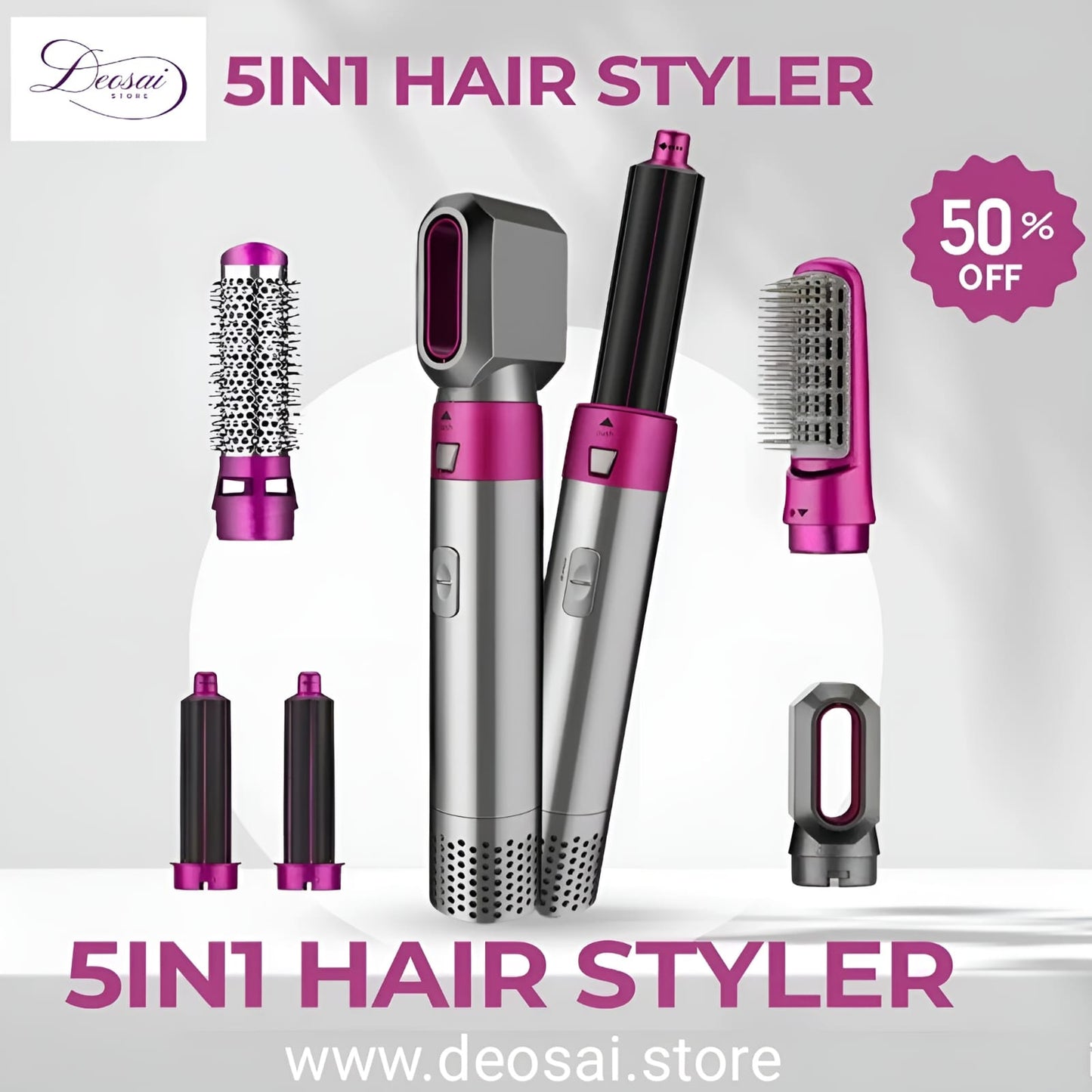 5 In 1 Hairdryer Hair Blower Brush