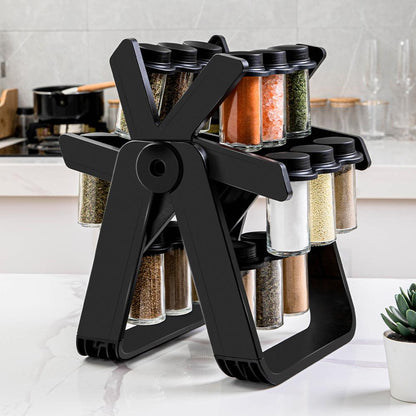 360° Rotating Spice Rack – Space-Saving Kitchen Organizer