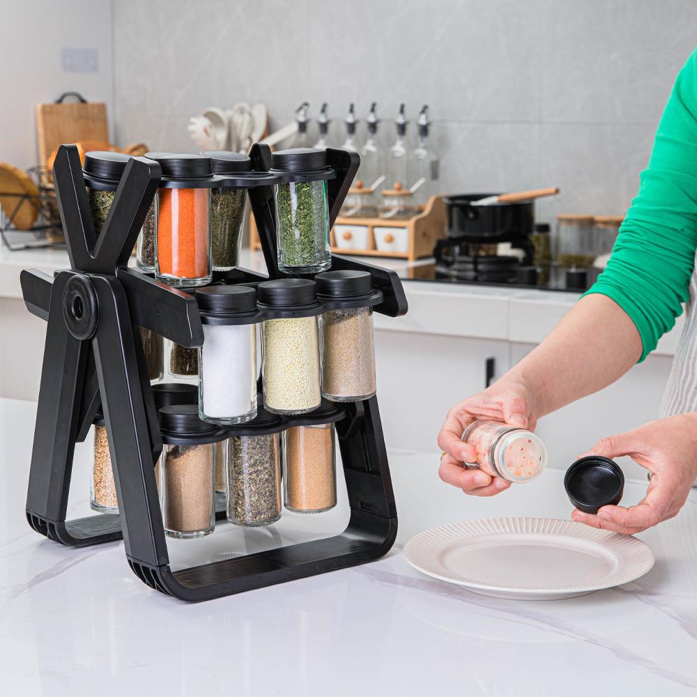 360° Rotating Spice Rack – Space-Saving Kitchen Organizer