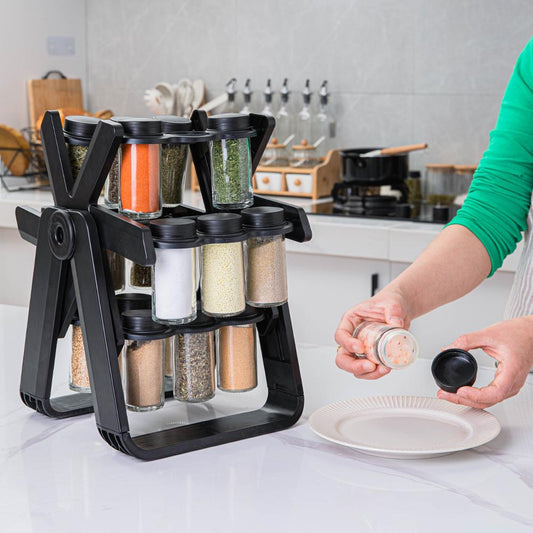 360° Rotating Spice Rack – Space-Saving Kitchen Organizer