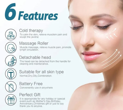Marzahar Ice Roller For Face & Eye Puffiness Relief, Cold Gel Ice Face Roller Massager